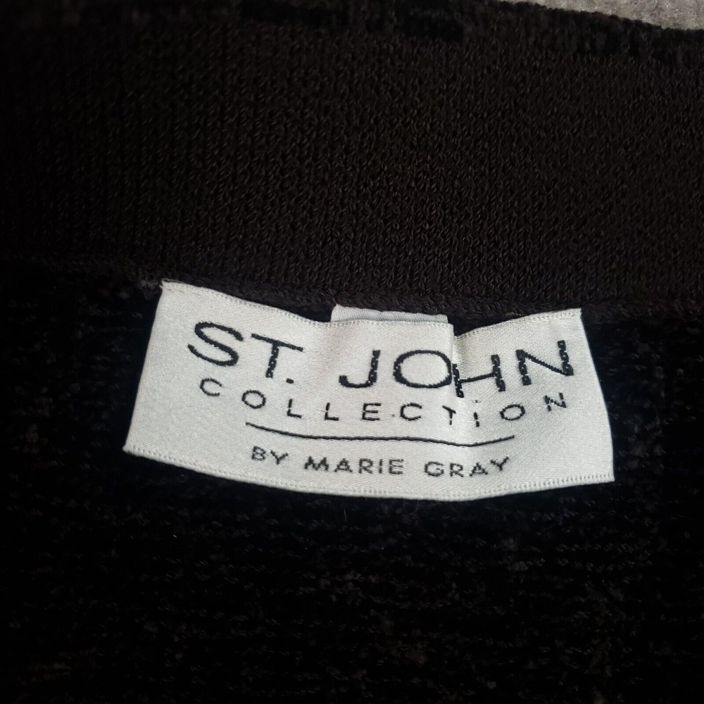 St. John Collection‎ Skirt Jacket Set Women 12 Brown Gold Button Luxury 2 Piece - Picture 14 of 16